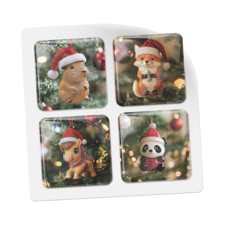 3D стикеры ISBC к Новому году, набор Ёлочные игрушки