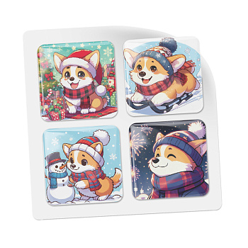 3D-стикеры ISBC "Новогодние зверушки; Корги", 4 шт., арт. 006-57838