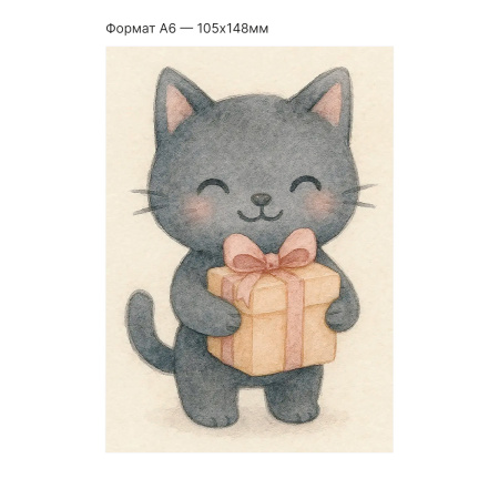 Интерактивная открытка с NFC "Новогодние зверушки; Котик", ISBC, арт. 121-62798