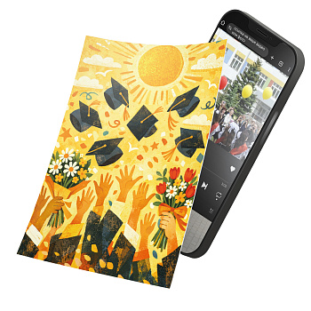 Интерактивная открытка с NFC "Выпускникам", ISBC, арт. 006-94199