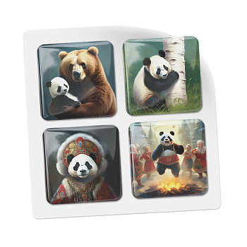 3D-стикеры ISBC "Панда; В России", 4 шт., арт. 006-57230