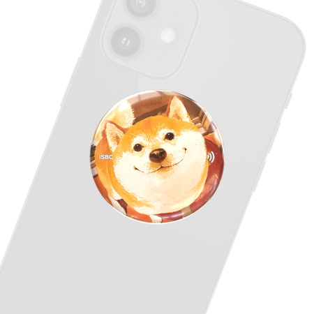 NFC-визитка ISBC «Собака-улыбака», стикер - купить