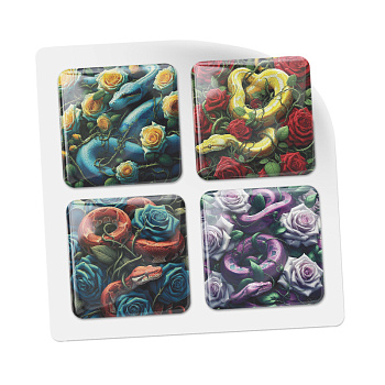 3D-стикеры ISBC "Змеи; Шипы и розы", 4 шт., арт. 006-57934