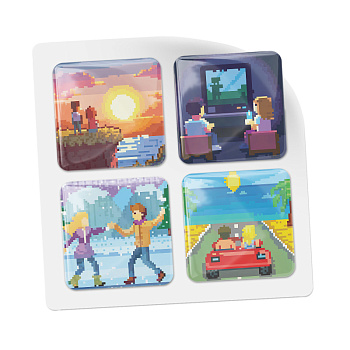 3D стикеры ISBC про любовь, набор Каждое мгновение 8-bit