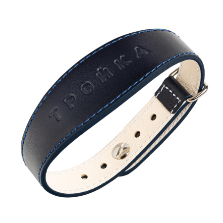 Браслет кожаный с функционалом карты «Тройка», синий, арт. 006-21006