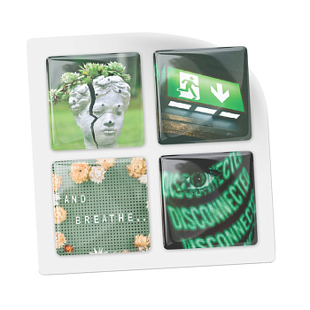 3D-стикеры ISBC "Оттенки зелёного", 4 шт., арт. 006-50776