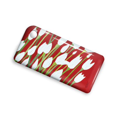 Брелок ISBC с функционалом карты "Тройка" "Городские джунгли; Белые тюльпаны" арт. 121-21241