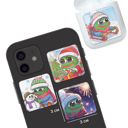 3D-стикеры ISBC "Новогодние зверушки; Лягушонок", 4 шт., арт. 006-57843