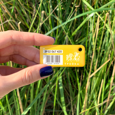 Брелок ISBC с функционалом карты "Тройка" "Городские джунгли; Какаду" арт. 121-21236