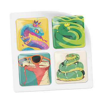 3D-стикеры ISBC "Змеи; Давай оттянемся!", 4 шт., арт. 006-57308