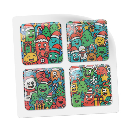 3D стикеры ISBC к Новому году, набор Дудл арт