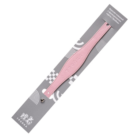 Браслет кожаный с функционалом карты «Тройка», розовый, арт. 006-21005