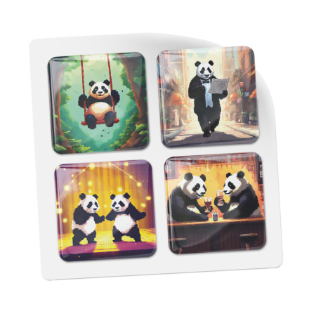 3D-стикеры ISBC "Панда; Пиксель", 4 шт., арт. 006-57228