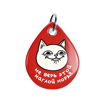 Адресник ISBC "Наглая морда кота", размер M, арт. 006-59489