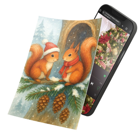 Интерактивная открытка с NFC "Лесные жители; Белочки", ISBC, арт. 121-62859