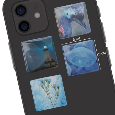 3D-стикеры ISBC "Оттенки синего", 4 шт., арт. 006-50774