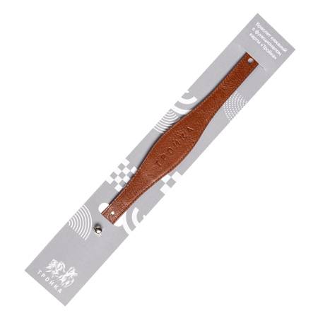 Браслет кожаный с функционалом карты «Тройка», коричневый, арт. 006-21002