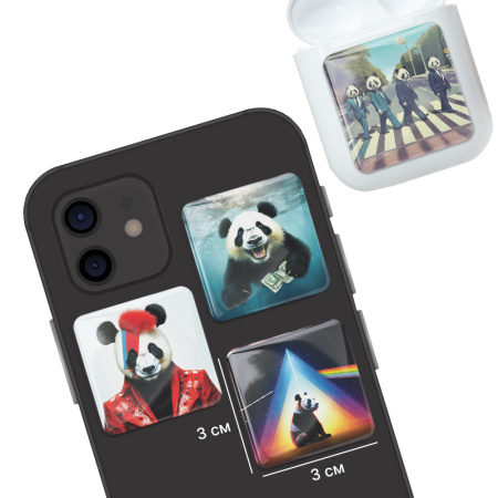 3D-стикеры ISBC "Панда; В образах", 4 шт., арт. 006-57226