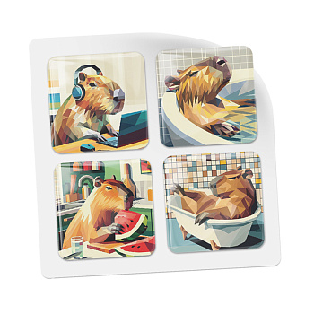 3D-стикеры ISBC с капибарами в стиле low poly