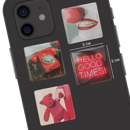 3D-стикеры ISBC "Оттенки красного", 4 шт., арт. 006-50770