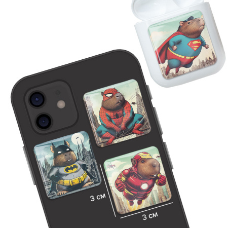 3D-стикеры ISBC c капибарами, набор Супер-капибары