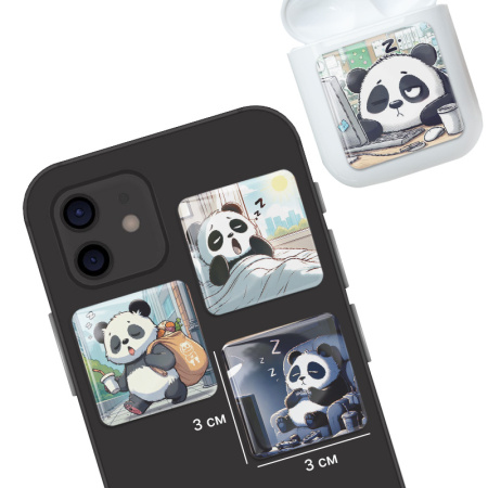 3D-стикеры ISBC "Панда; Сонный", 4 шт., арт. 006-57232