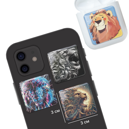 3D-стикеры ISBC "Знаки зодиака; Лев", 4 шт., арт. 006-57258