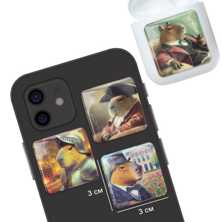 3D-стикеры ISBC с капибарами в стиле разных эпох