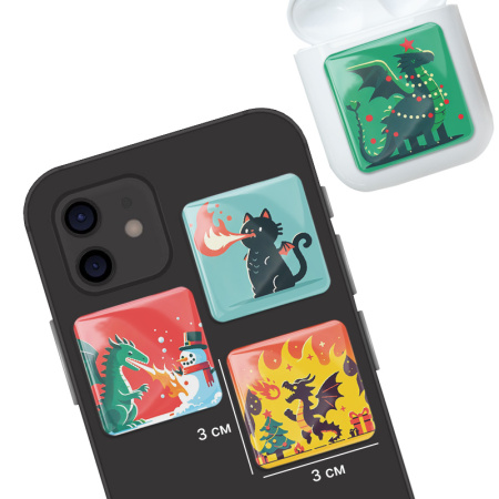 3D-стикеры ISBC новогодние с праздничным драконом