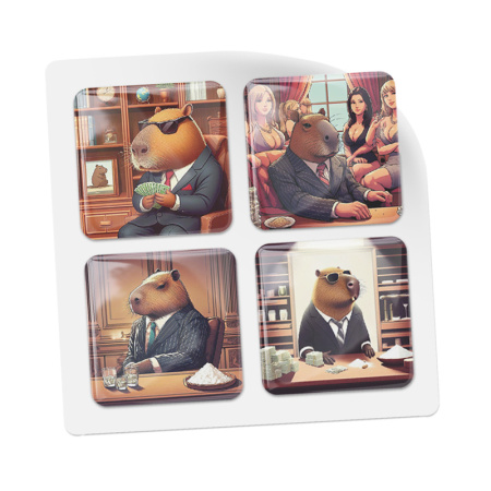 3D-стикеры ISBC с капибарами в стиле донов мафии