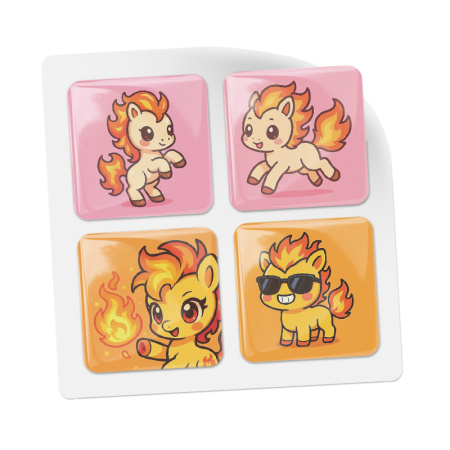 3D стикеры ISBC к Новому году, набор Огненный пони