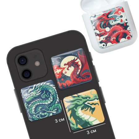 3D-стикеры ISBC с крутыми драконами