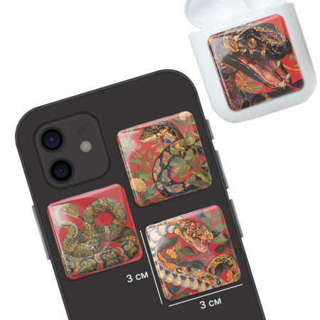 3D-стикеры ISBC "Змеи; Ядовитые узоры", 4 шт., арт. 006-57306