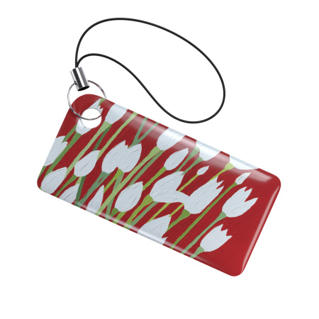 Брелок ISBC с функционалом карты "Тройка" "Городские джунгли; Белые тюльпаны" арт. 121-45714