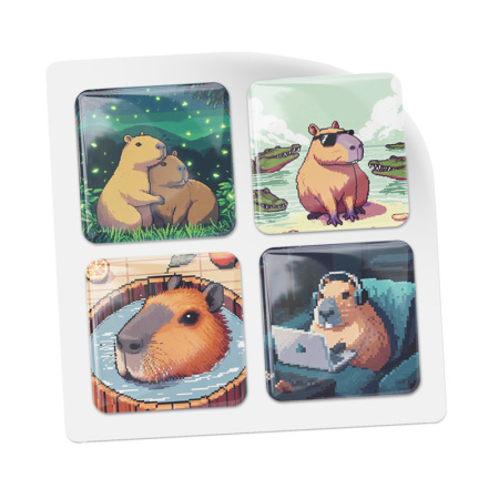 3D-стикеры ISBC с капибарами в стиле пиксель-арт