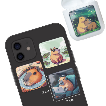 3D-стикеры ISBC с капибарами в стиле пиксель-арт