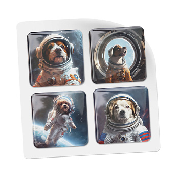3D стикеры ISBC с собаками космонавтами