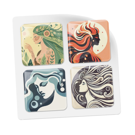 3D стикеры ISBC с девушками в стиле времен года