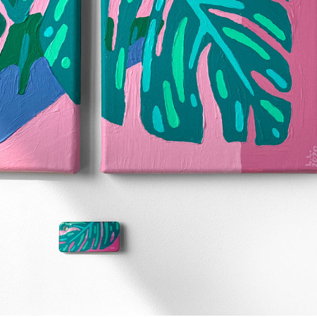 Брелок ISBC с функционалом карты "Тройка" "Городские джунгли; Лист пальмы" арт. 121-21238