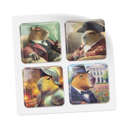 3D-стикеры ISBC с капибарами в стиле разных эпох