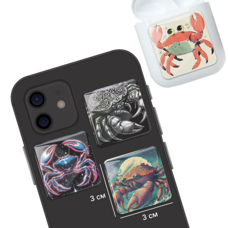 3D-стикеры ISBC "Знаки зодиака; Рак", 4 шт., арт. 006-57240