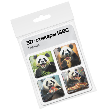 3D-стикеры ISBC "Панда; Перекус", 4 шт., арт. 006-57224