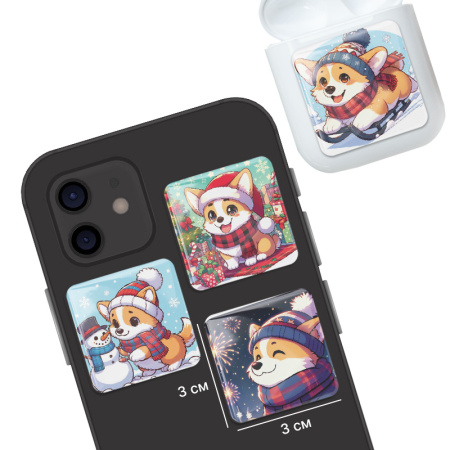 3D-стикеры ISBC "Новогодние зверушки; Корги", 4 шт., арт. 006-57838 3D-стикеры ISBC "Новогодние зверушки; Корги", 4 шт., арт. 006-57838