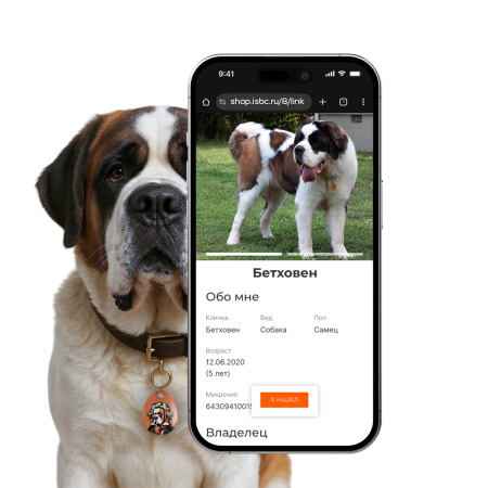 Адресник ISBC "Бетховен", размер L, арт. 006-59505