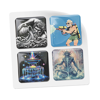 3D-стикеры ISBC "Знаки зодиака; Водолей", 4 шт., арт. 006-57238